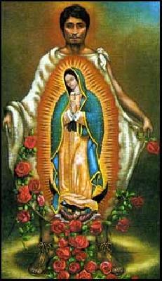 O índio Juan Diego vê a Virgem em Guadalupe