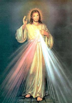  Do coração de Jesus saem  raios vermelhos e brancos